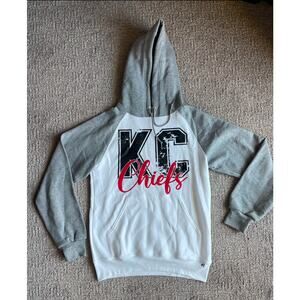 NWOT Russell Athletic Kansas City Chiefs Sweatshirt Hoodie Grey / White Size S